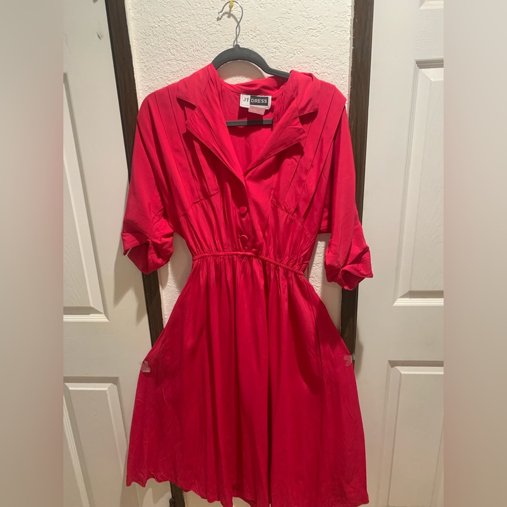 Hot pink vintage dress